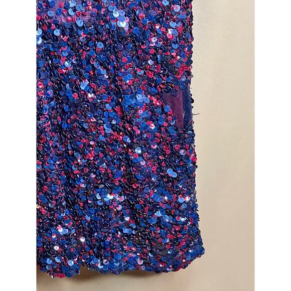 Theia Mixed Berry Sequin Dress 8 - Picture 9 of 14